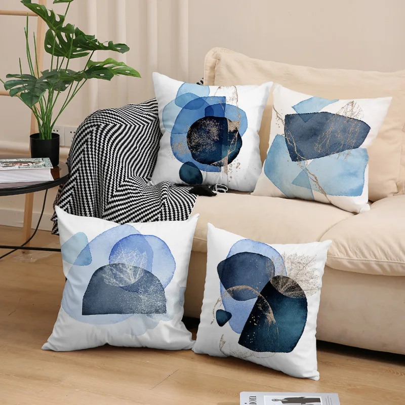 

Blue Marble Pattern Pillowcase for Living Room Decoration, Sofa, Bedroom Pillowcase