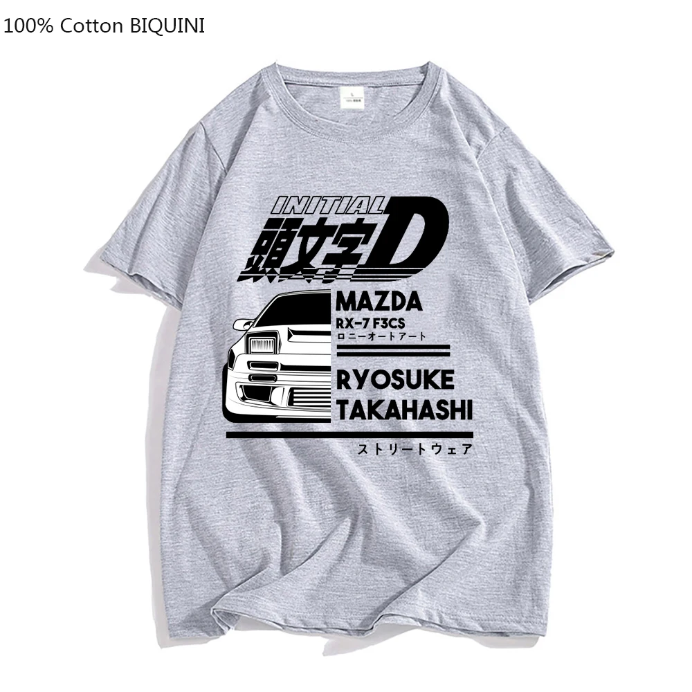 Ae86 Initial D Аниме Футболка Унисекс Летняя Повседневная С Круглым Вырезом И Коротким