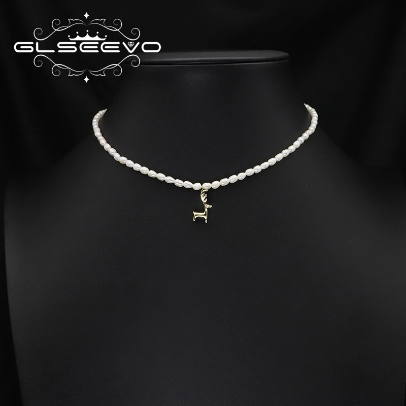 

GLSEEVO Natural Freshwater Pearls 2022 New Design Elk Necklace Necklace Luxury Trend Women's Fine Jewelry Anniversary GiftGN0443