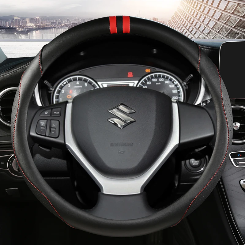 

PU Leather Car Steering Wheels Cover 38cm For Suzuki Swift 2011-2016 Vitara 2015-2019 Celerio 2015 - 2019 SX4 S-CROSS 2013-2019