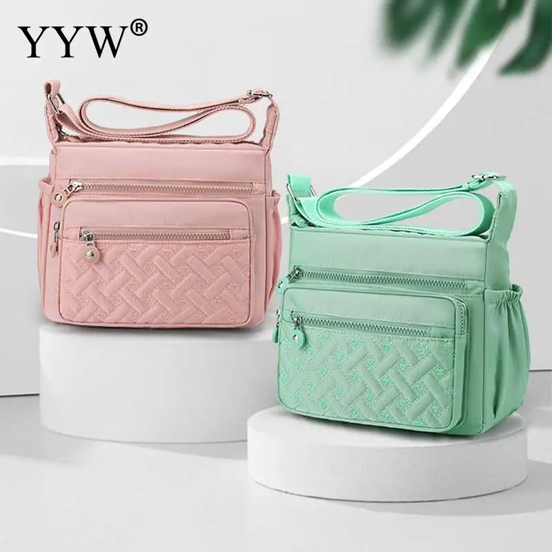 

Portable Women Messenger Bag Multi Layer Zipper Nylon Oxford Waterproof Shoulder Handbag Large Capacity Lady Casual Wallet Purse