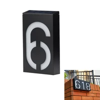 house number led solar lamp outdoor garden solar wall address number door plate outdoor lighting rechargeable house number light