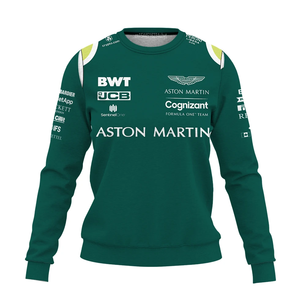 

Свитер Aston Martin с длинным рукавом F1 команда Формула 1 для гонок 3D принт мужская женская спортивная мода с круглым вырезом Детский Топ Джерси