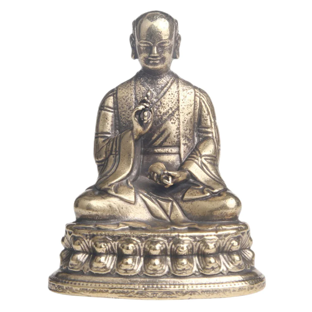 

Decor Statue Figures Home Religious Brass Buddhism Tabletop Sculpture Office Temple Souvenir Miniature Decorations Monk