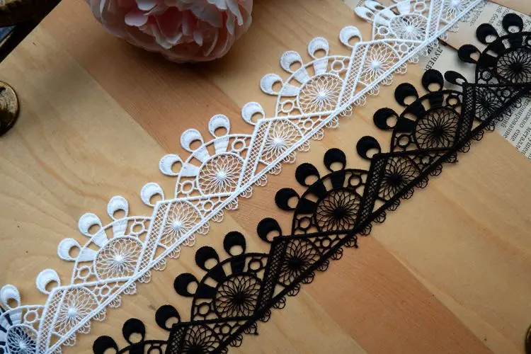 Кружевная лента с вышивкой из полиэстера французское кружево гипюровая ткань