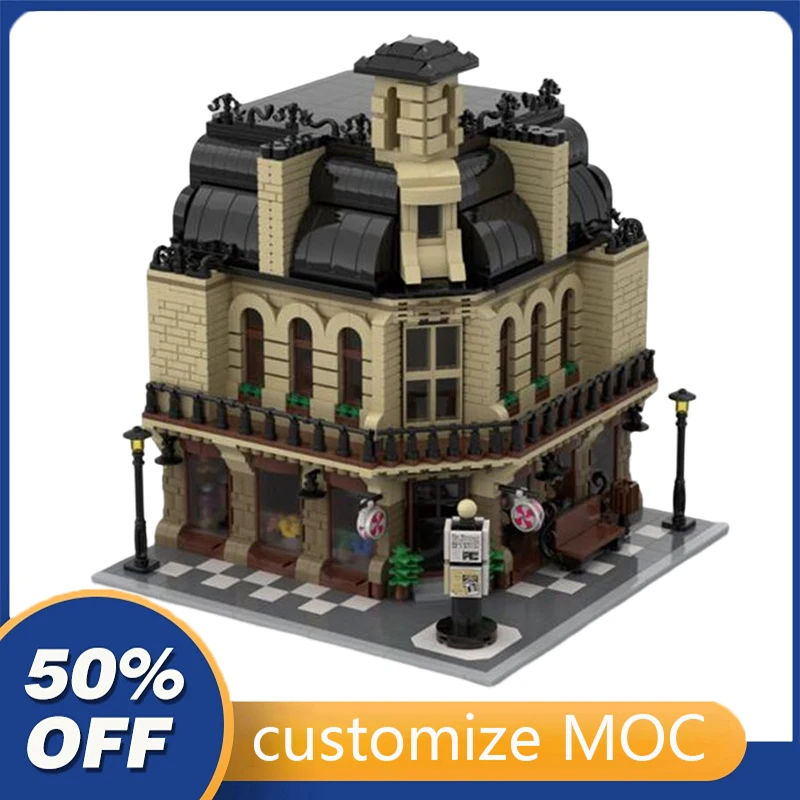 

3015 шт. Индивидуальные Модульные строительные блоки MOC Old Candy Shop street view, Детские кубики, игрушки на день рождения, рождественские подарки