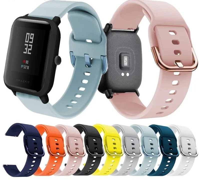 

20mm Silicone Watch Strap for Huami Amazfit GTS GTR 42mm Bracelet for Huami Amazfit Bip U Bip S GTS 2 Watch Bands