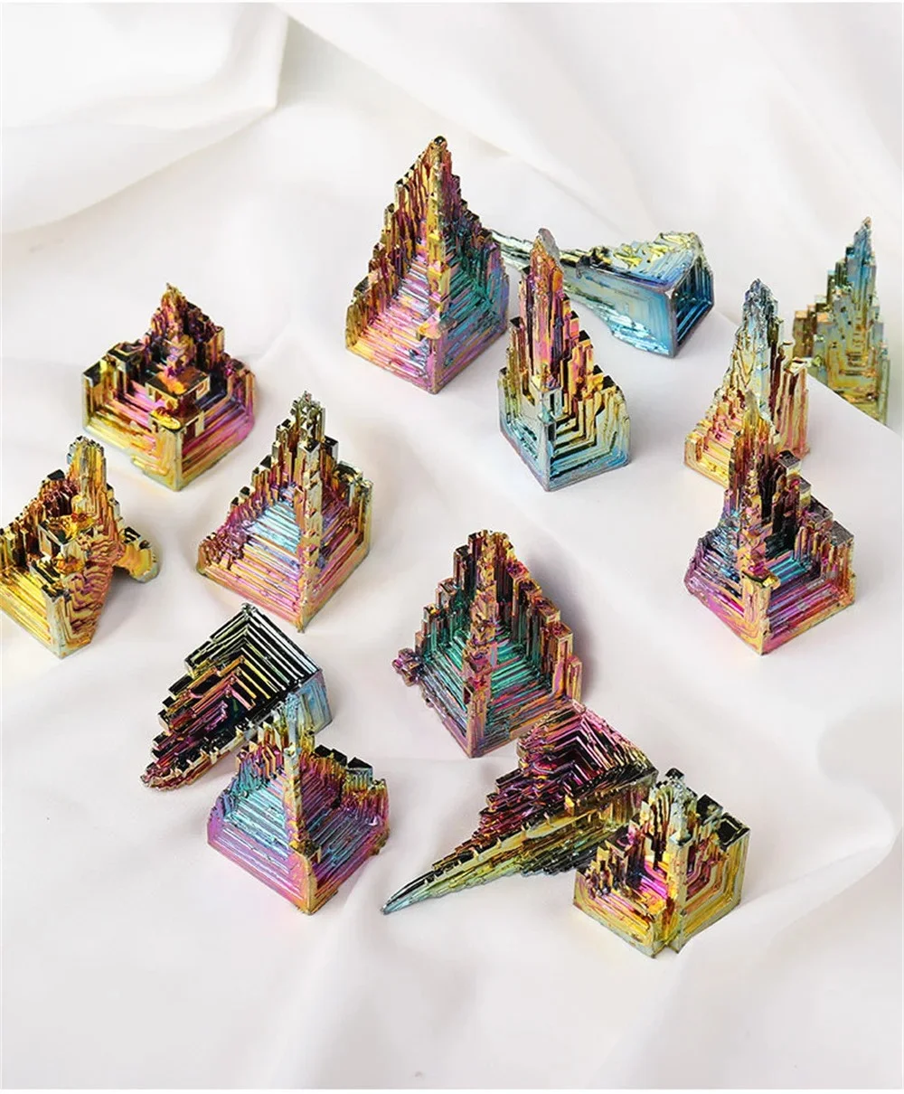 Натуральный высококачественный висмут башня форма пирамиды металлические