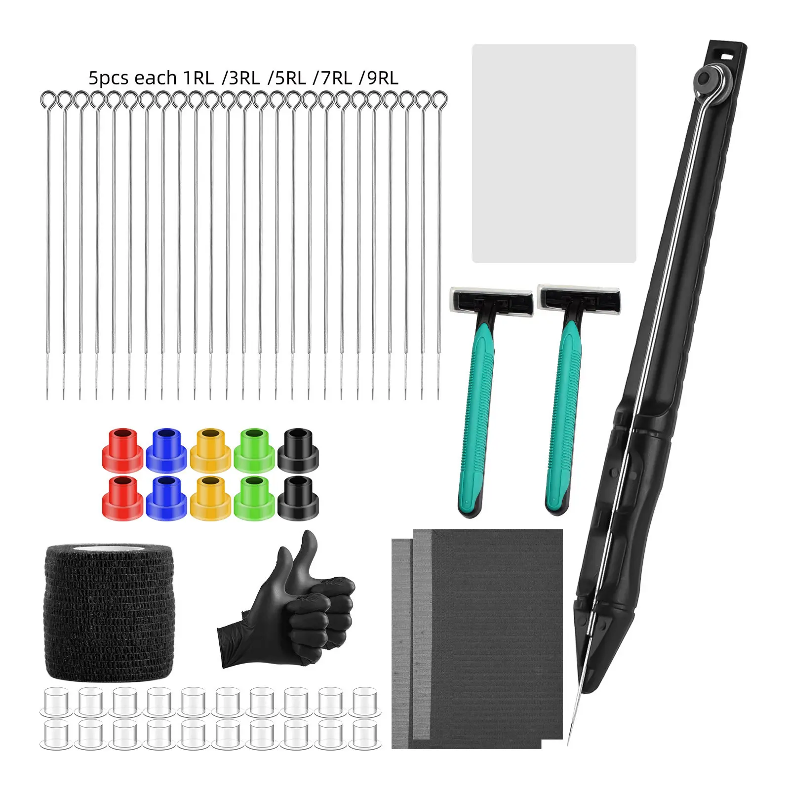 

Черная 3D Ручная тату-палочка, набор для ручной татуировки, набор для татуировки «сделай сам», набор игл для татуировки, набор инструментов д...