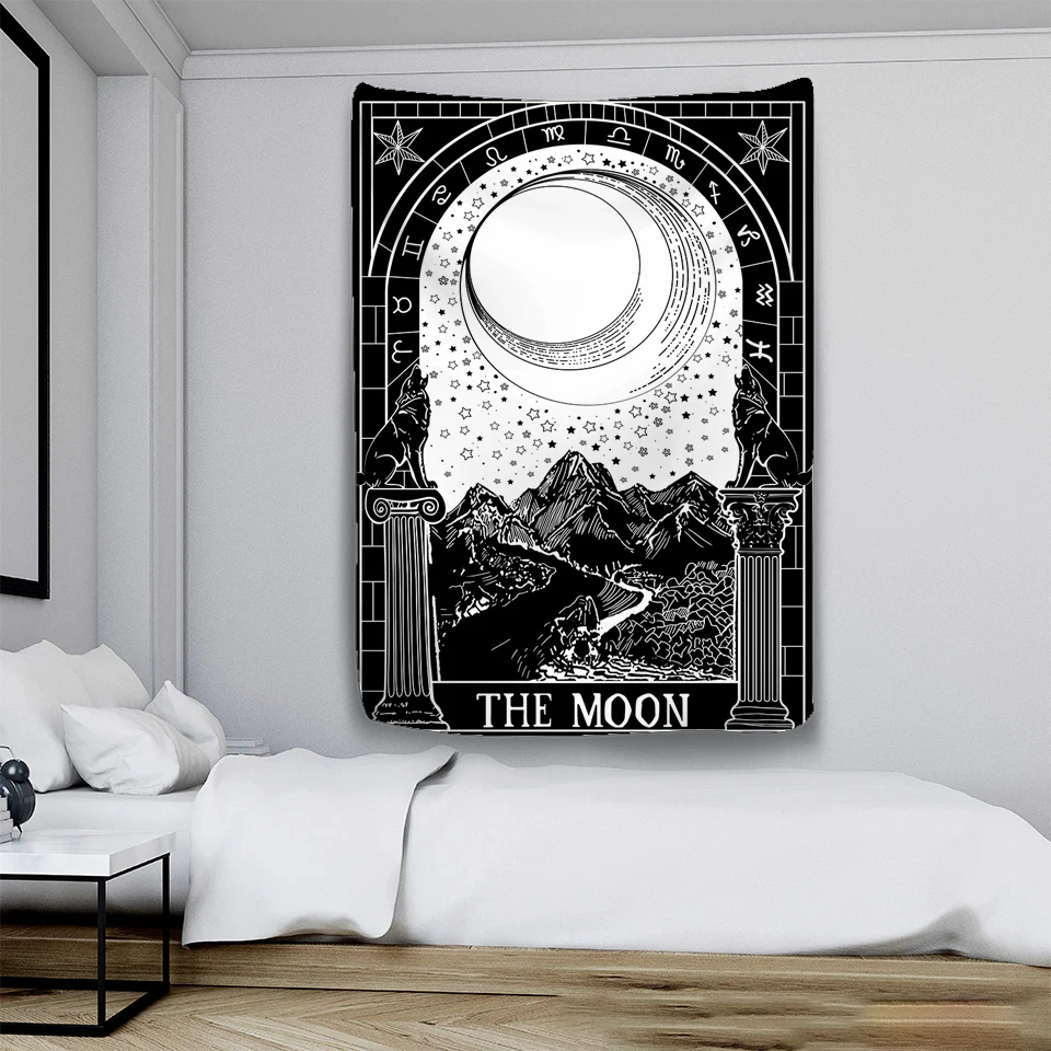 

Белая луна и горы Таро психоделическая искусственная Девичья Подвеска для спальни