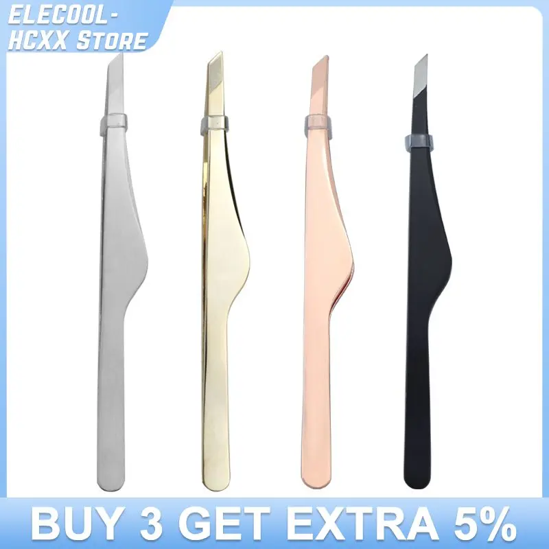 

1 Pc Eyelash Tweezers Extension Pink Stainless Steel Superhard Tweezers With Fiber Tips High Precision Anti-Static Tweezers