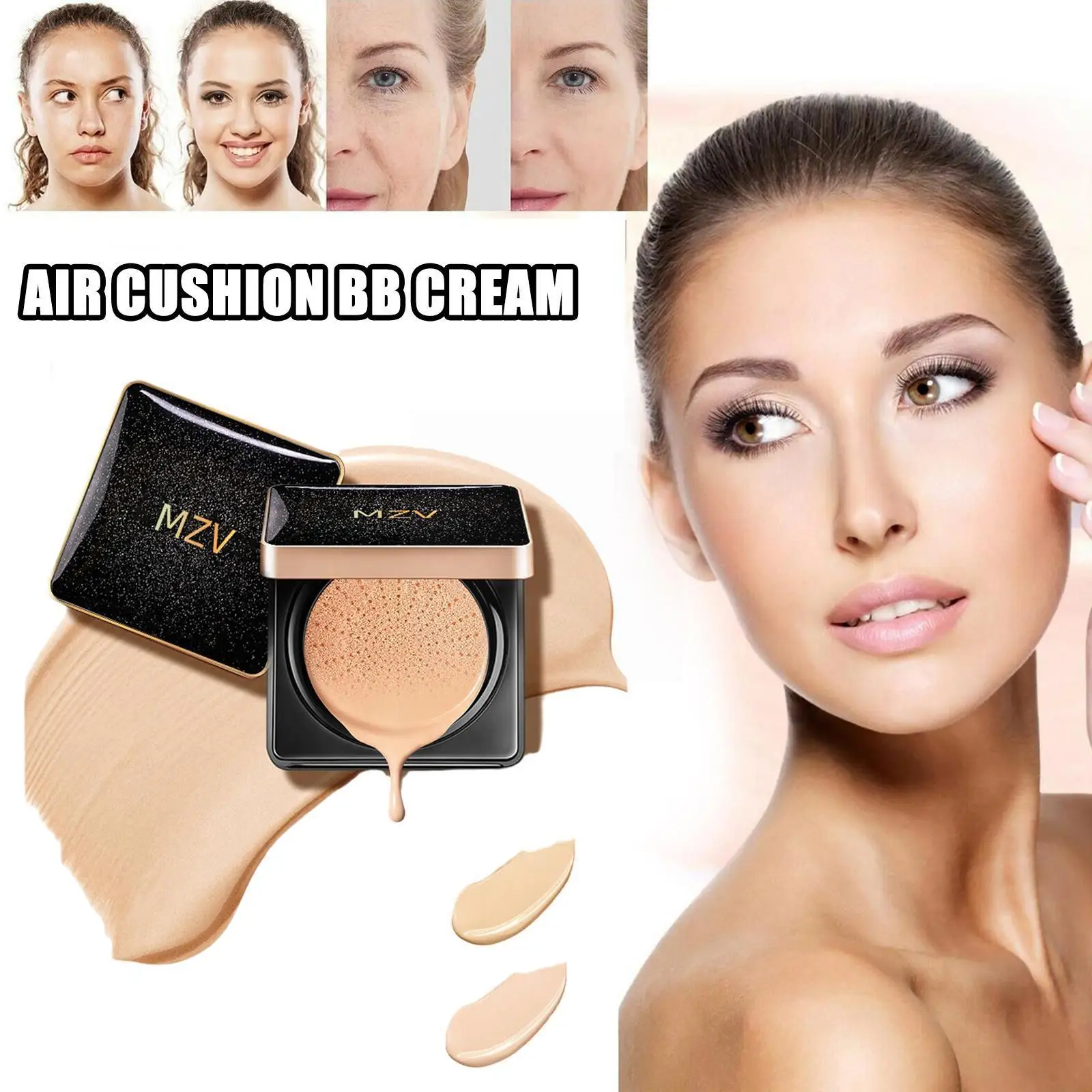 

Mzv Foundation Air Cushion Bb Cream Oil Control Waterproof Concealer Soft Air-permeable Tone Whitening Makeup Base Face Mak V6c7