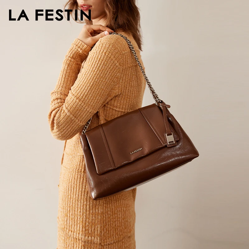 

LA FESTIN оригинальная женская сумка на плечо, новинка 2023, кожаная сумка, женская сумка, Большая вместительная сумка-тоут, роскошная женская сумка