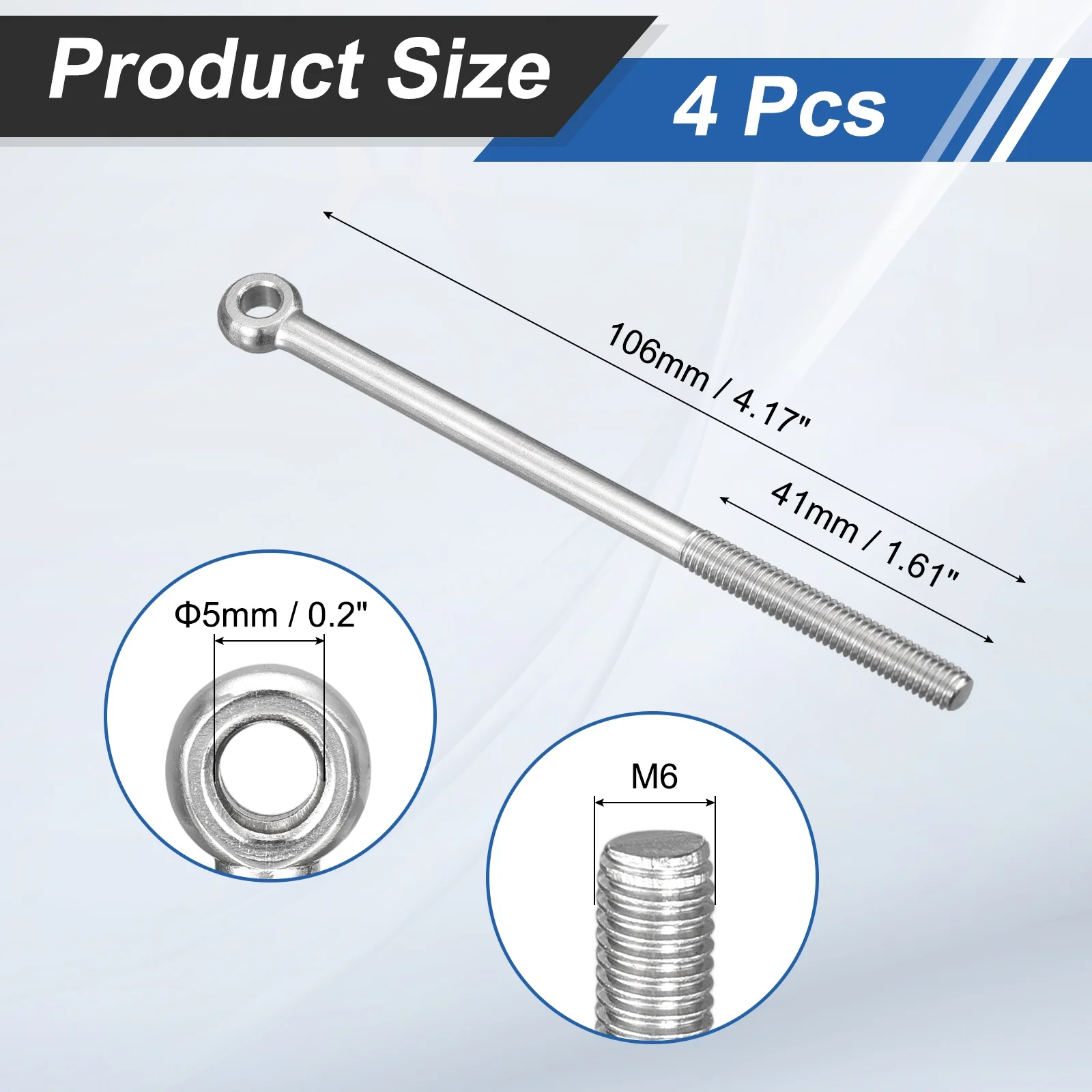 

UXCELL Подъемные болты из нержавеющей стали 304 M6 M8 M10 M12 4шт