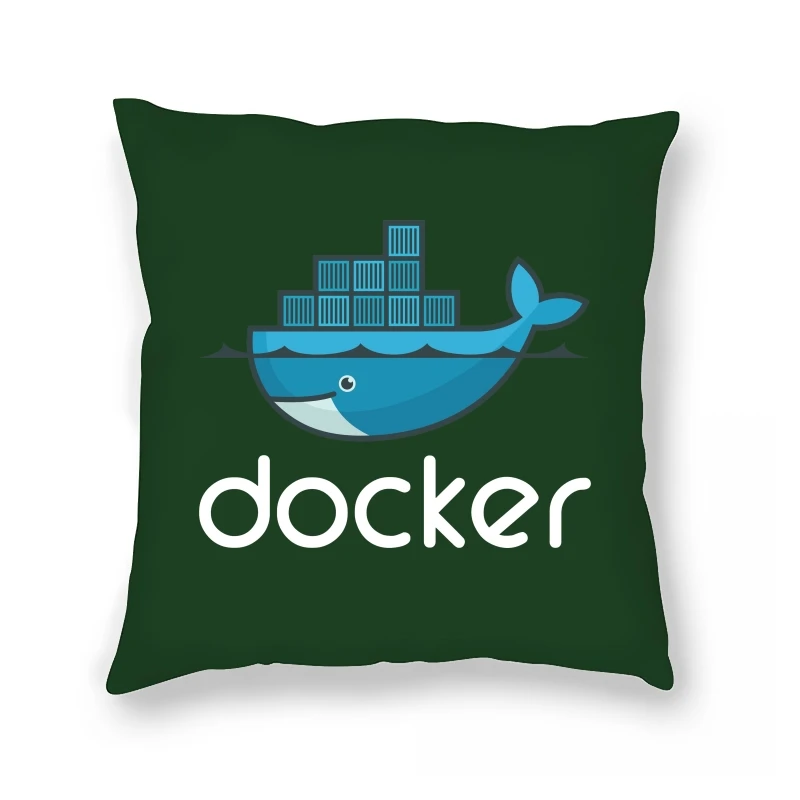 

Docker Logo Pillow Case Linux Javascript Computer Clothes Funny Fitness Round Graphic