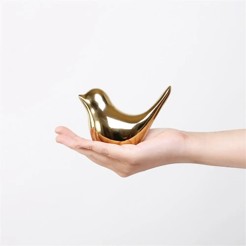 

Modern Style Bird Figurines Office Desktop Animal Craft Figurine Gold/silvery Ceramics Bird Sculptures Newest Ornaments For Home