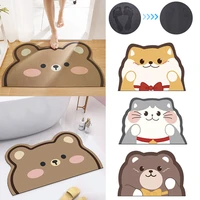 bath room carpet cute cartoon bear pet dog shape bath mats faux velveteen foot pad nappa skin toilet foot mat bath accessories