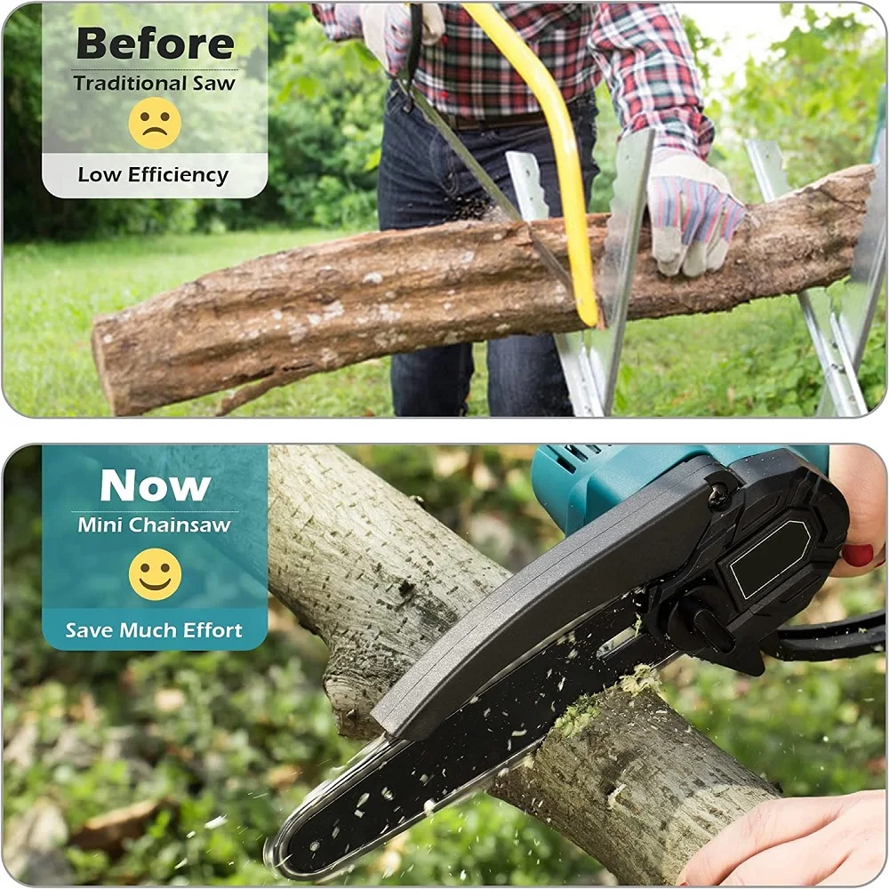 6-дюймовая портативная ручная электрическая аккумуляторная цепная пила для
