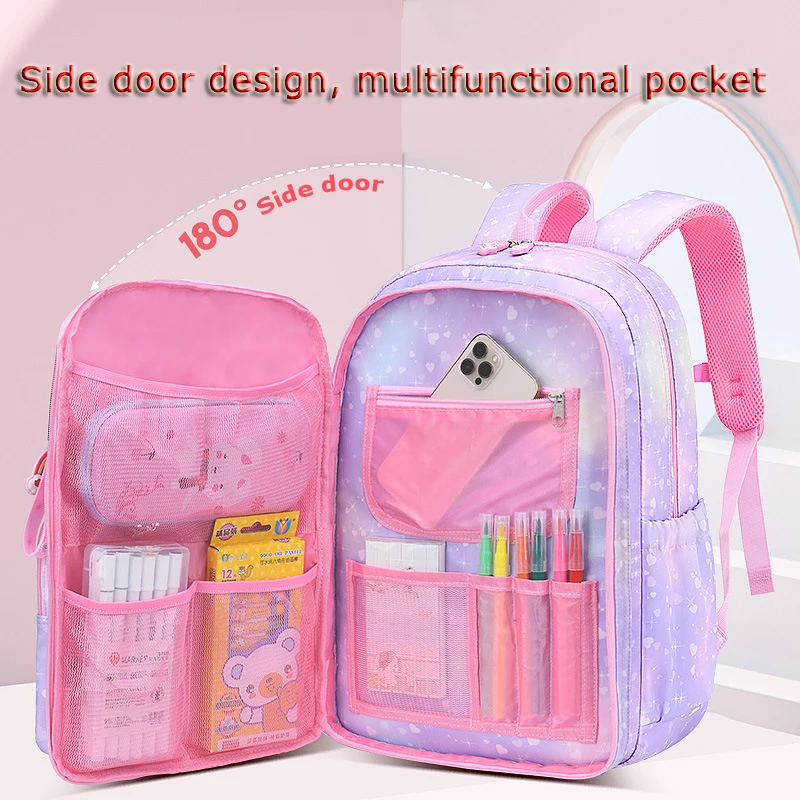 Primary School Backpack Cute Colorful Bags for Girls Princess School Bags Waterproof Children Rainbow Series Schoolbags mochila