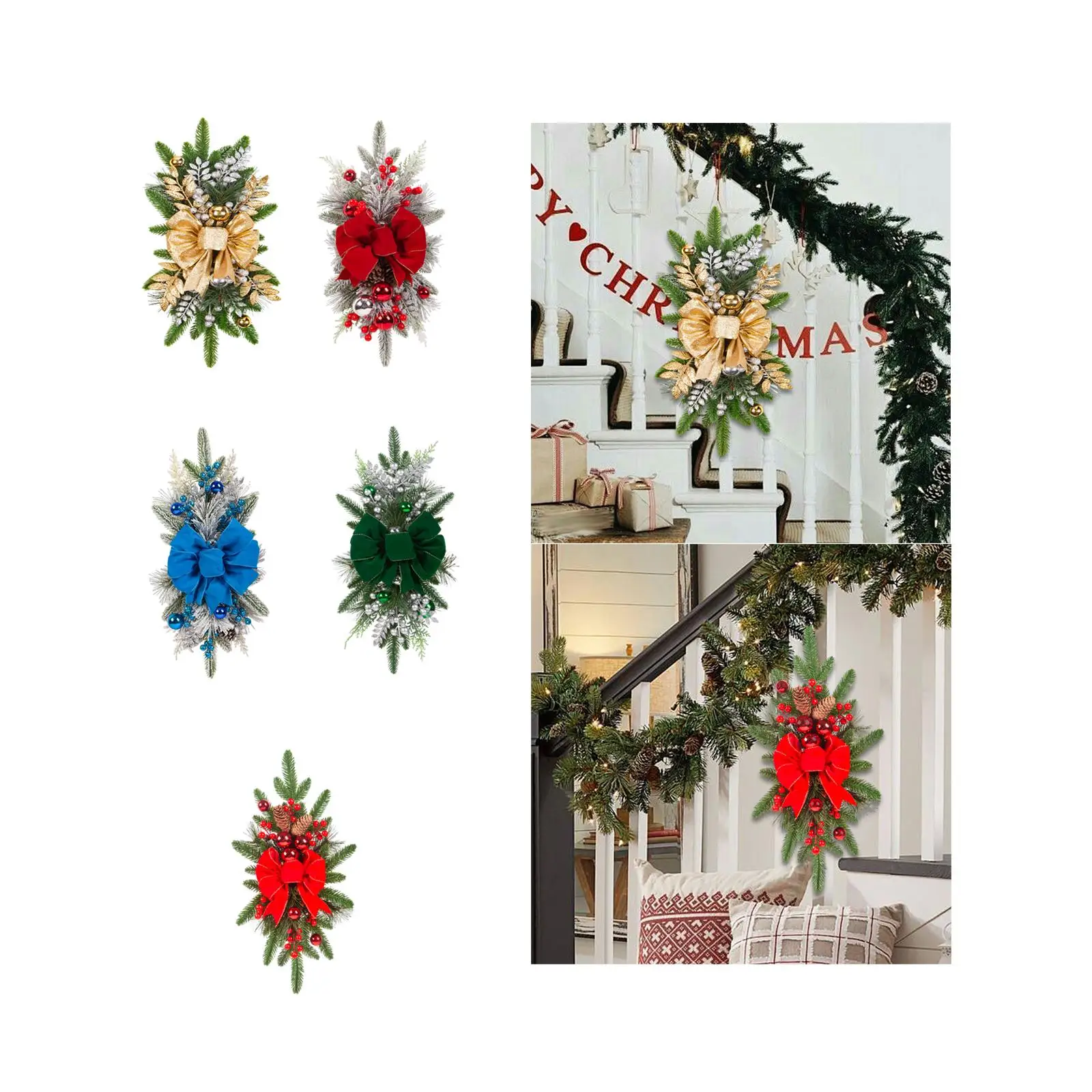 Рождественский венок рождественский для лестничных дверей уличный в помещении