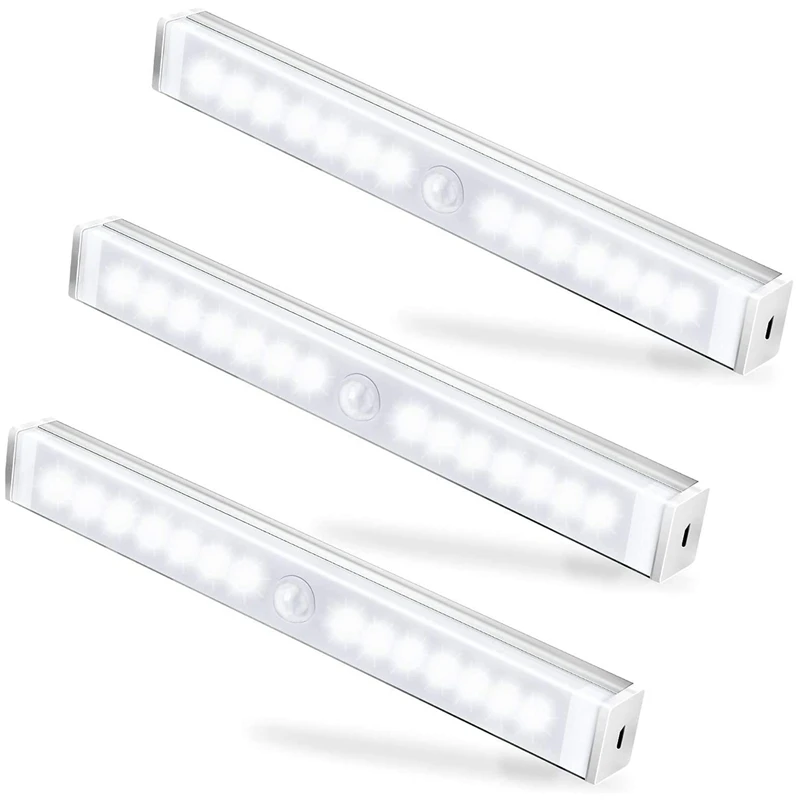 

HOT SALE Closet Lights, 3 Pack Motion Sensor Light Indoor Under Cabinet Lighting For Wardrobe Stairs Cupboard Kitchen Hallway