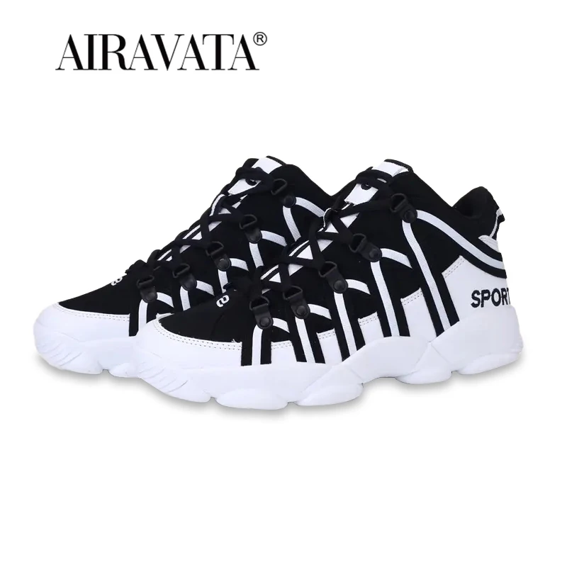Unisex Sneakers Men Women Walking Shoes Artificial Leather Platform Fashion Footwear Plus Size 35-48