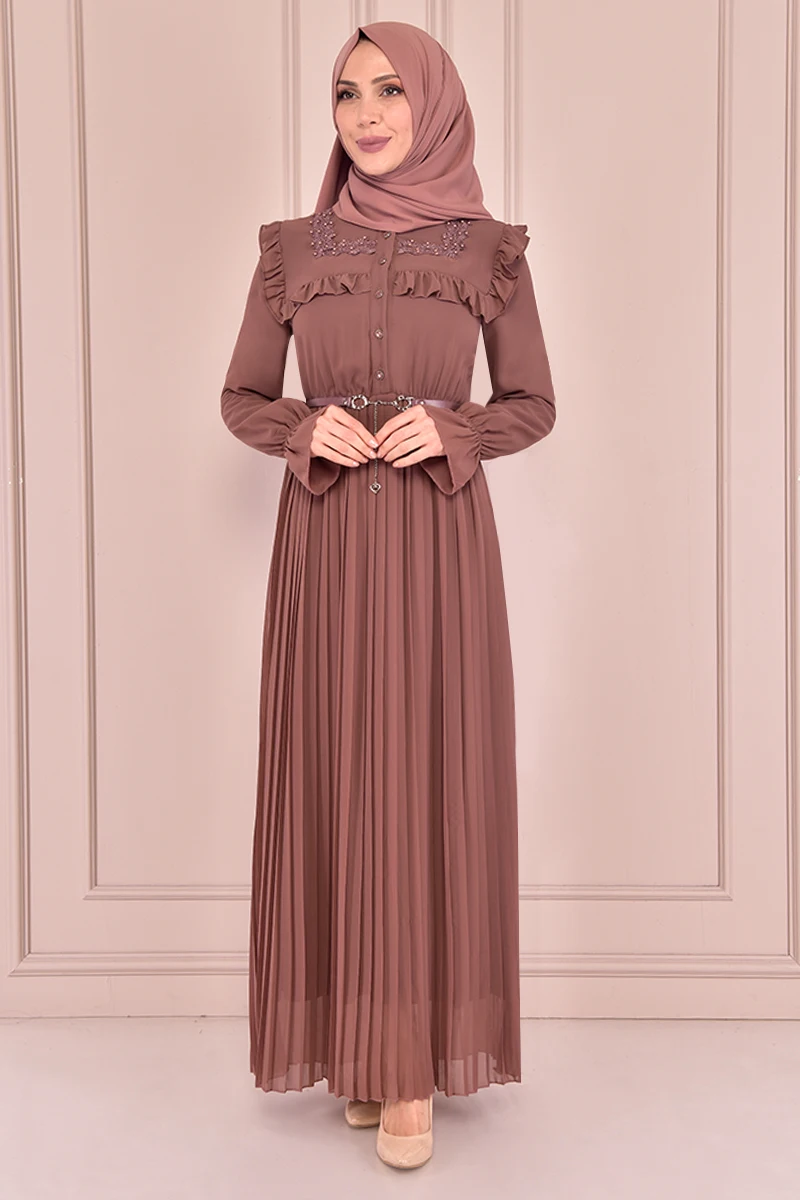 

Плиссированное шифоновое платье Taba TKN3501