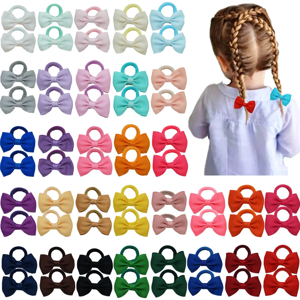 Grosgrain Ribbon Bowknot Baby Elastic Hair Rope Diy Children Headwear Fashion Bows Hairband