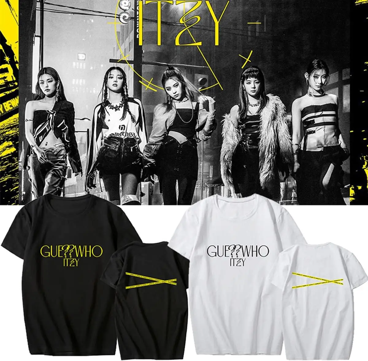Xkpopfans Kpop ITZY Shirt Album Who T-Shirt Yeji Lia Yuna Cotton Tee