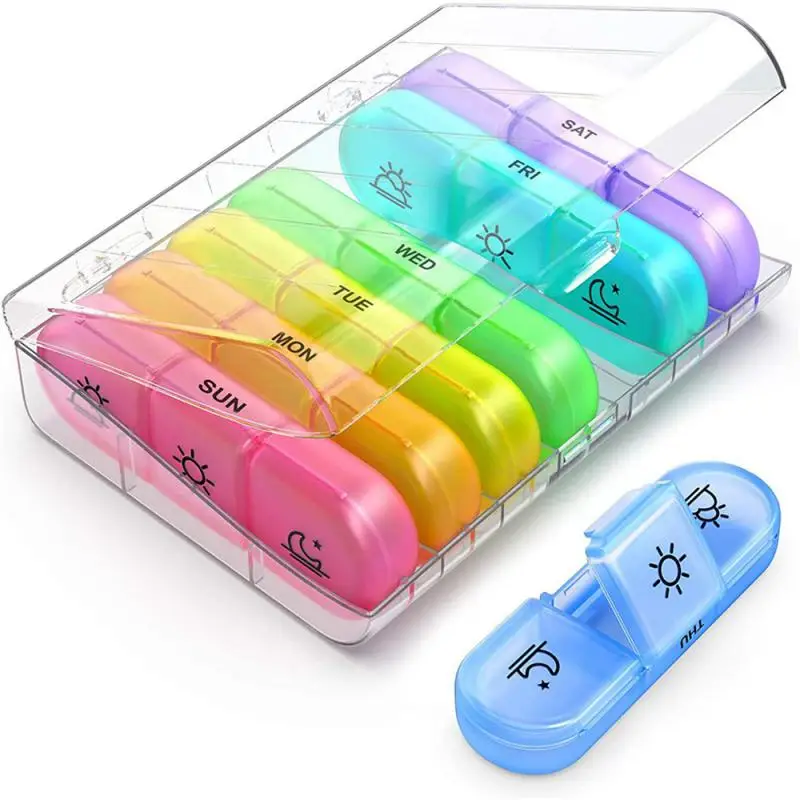 

Large Capacity Pilleras Tablet Plastic Tablet Storage Container Sub-packing 7 Days Weekly Pill Box Accessories Tools Portable