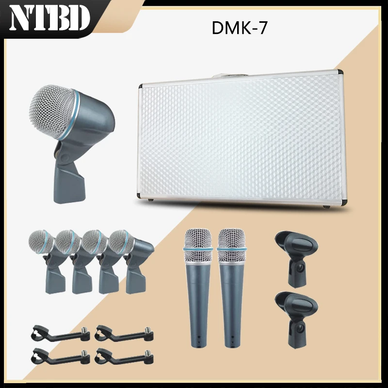 

NTBD Drum Kit Microfono Beta DMK7 Drum Mic Kit Strumento 2xBeta 57A 1x Beta 52A 4xBeta 56A microfoni strumentale Mic