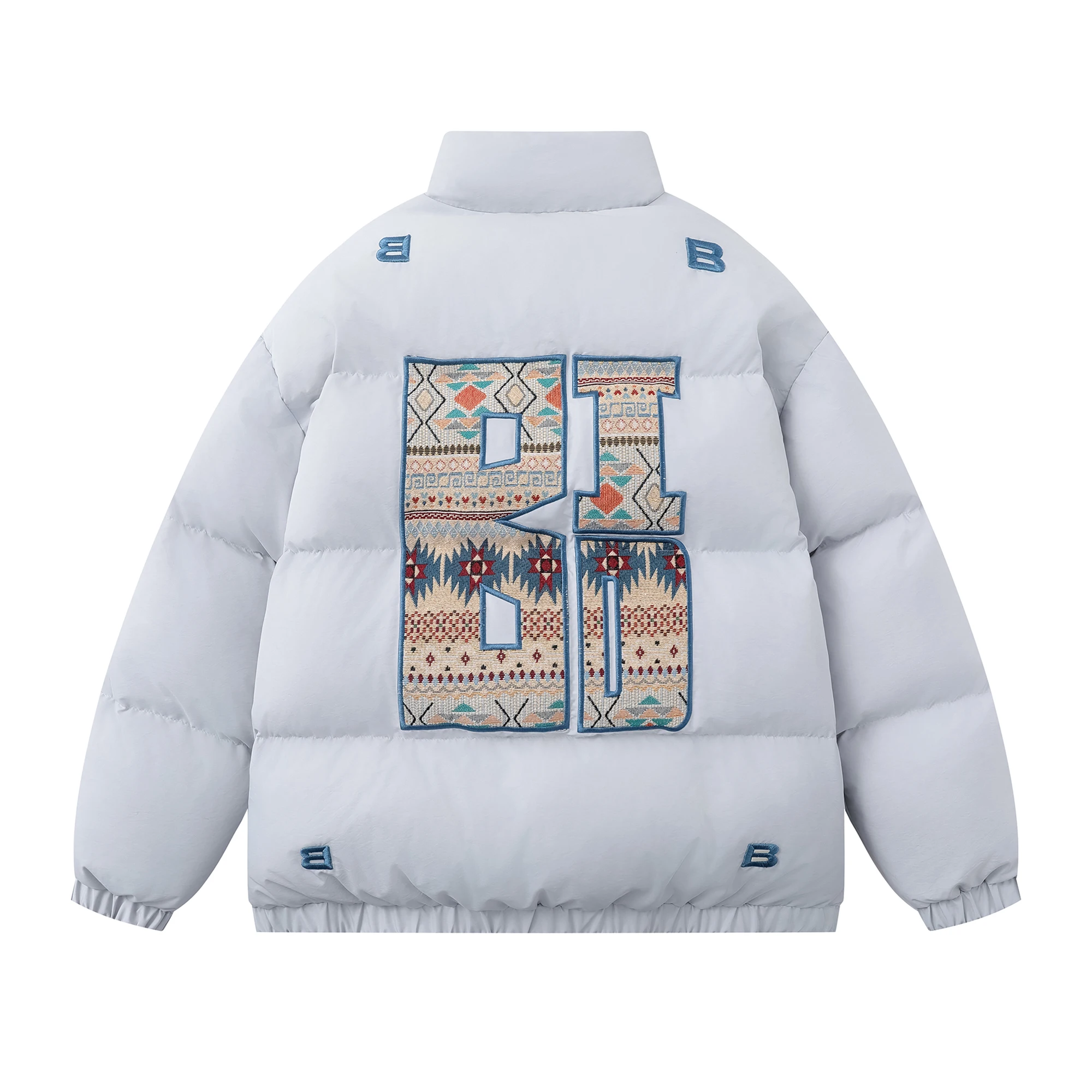 Retro Ethnic Sle Letter Embroidery Stand Collar down Coat Women Winter National Fashion Brand Couple Loose Thickened Cotton...