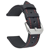 luxury men watch nylon strap leather 20mm 22mm 23mm black nylon watch band strap waterproof wrsitband