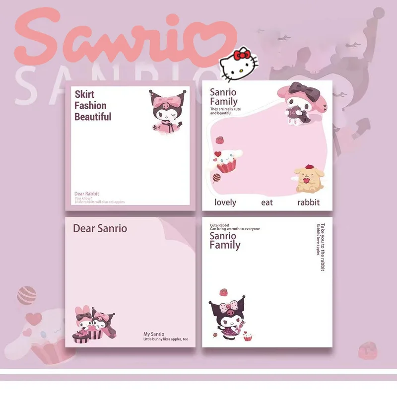 

Kawaii Sanrio Notepad Mymelody Kuromi Hellokitty Cute Stationery Student Paste To-Do List Sticky Notes To-Do List Sticky Notes