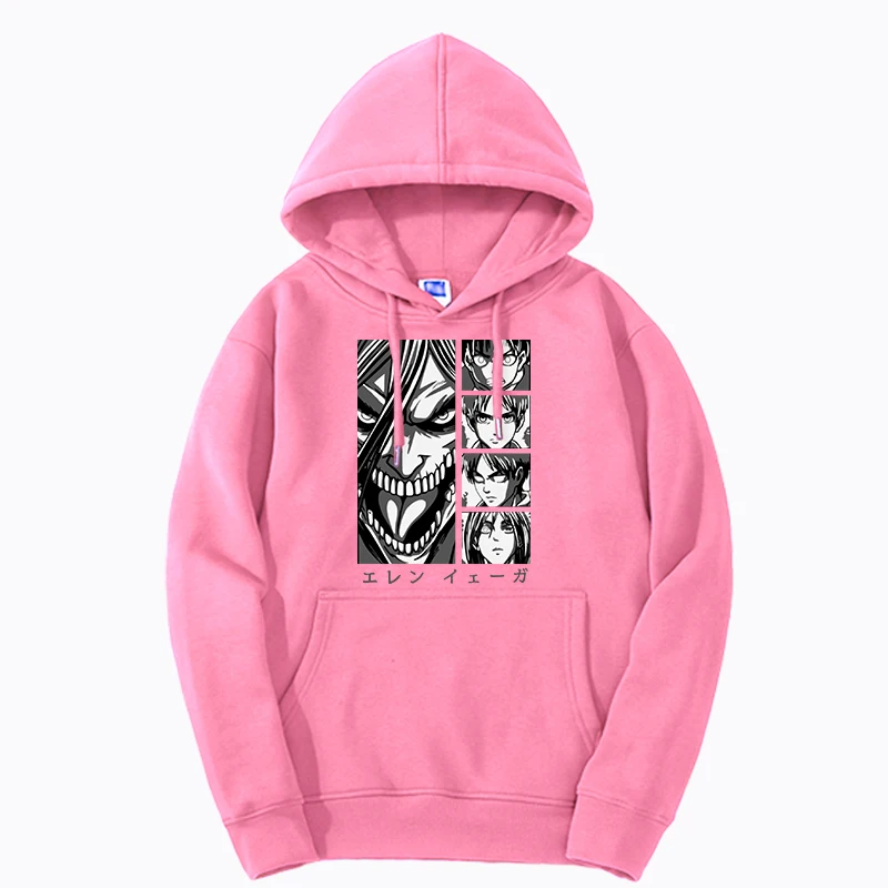 Толстовка мужская с капюшоном и принтом атака на Титанов