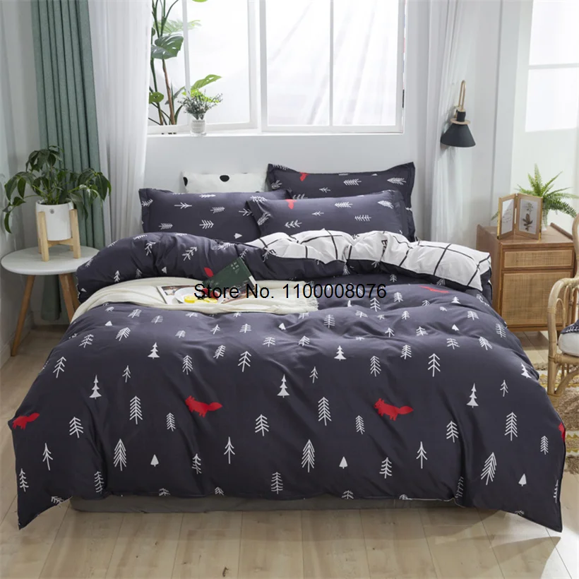 

Fashion Duvet Cover 220x240 Pillowcase 50x70 3/4pcs Washed Cotton Bedding Set Simple Bed Sheet Linen with Quilt Cover All Season