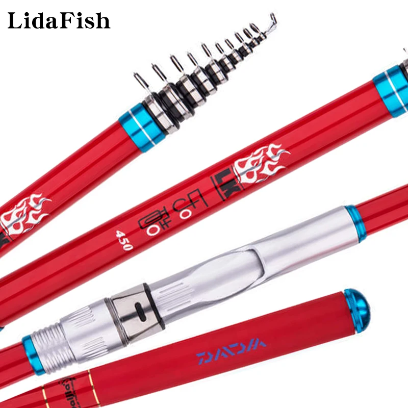 

New Short Section Carbon Fiber Ice Fishing Telescopic Rod 1.8M-5.4M Saltwater/Freshwater Bass Mini Rock Fishing Rod