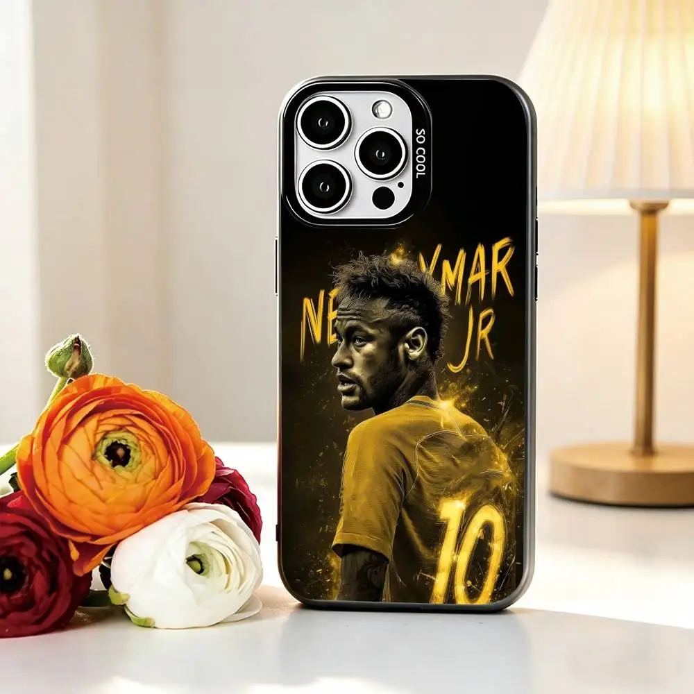 Фото Чехол для телефона F-Football star N-Neymar для iPhone 17, 16, 15, 14, 13, 12, 11 Plus, Pro Max, XS, красочный, серебристо-черный №2