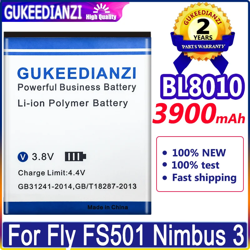 

BL8010 3900mAh Battery For Fly FS501 Nimbus 3 BL 8010 Nimbus3 High Quality Batterie Li-polym Bateria + Free Tools