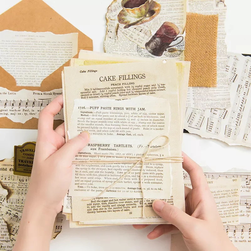 

Old English Books Material Paper Junk Journal Planner Scrapbooking Vintage Decorative DIY Craft Background Paper