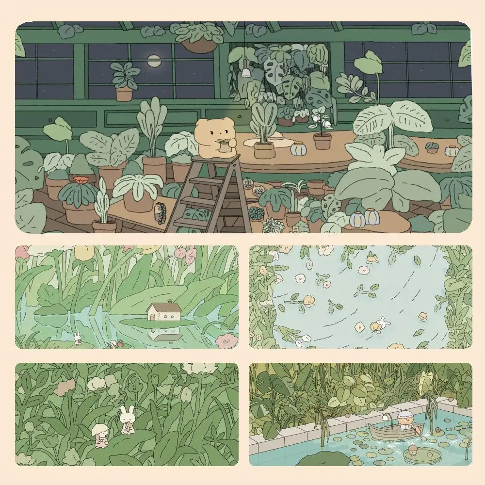 

Green Plants Mousepad Large Gaming Mouse Pad LockEdge Thickened Computer Keyboard Table Desk Mat