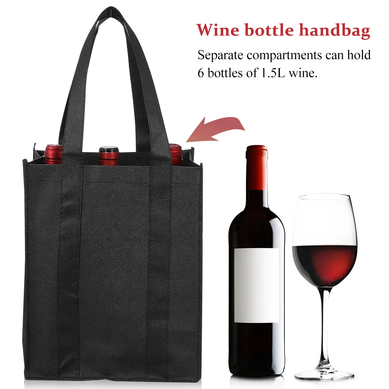 6-шт. Сумка-держатель для бутылок Ручная сумка молока Большая вместительная