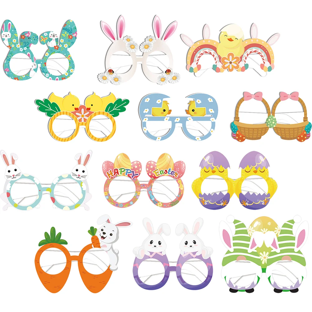 

Easter Glasses Party Eyeglasses Photo Bunny Eyewear Favors Funny Booth Fillers Stuffers Basket Egg Decorations Happy Frame Paper