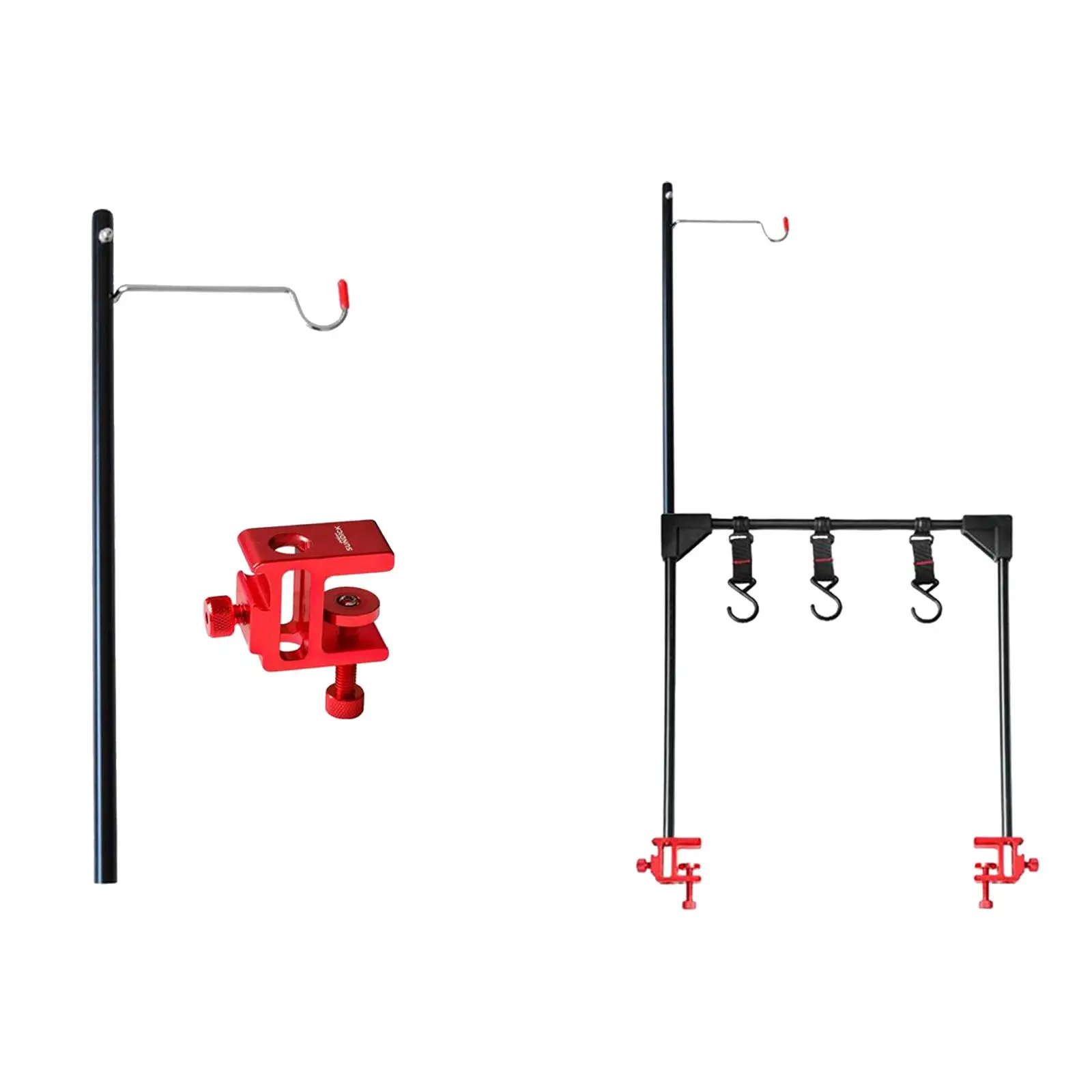 

Camping Picnic Lantern Pole Hanging Rack with Hooks Aluminum Alloy Holder