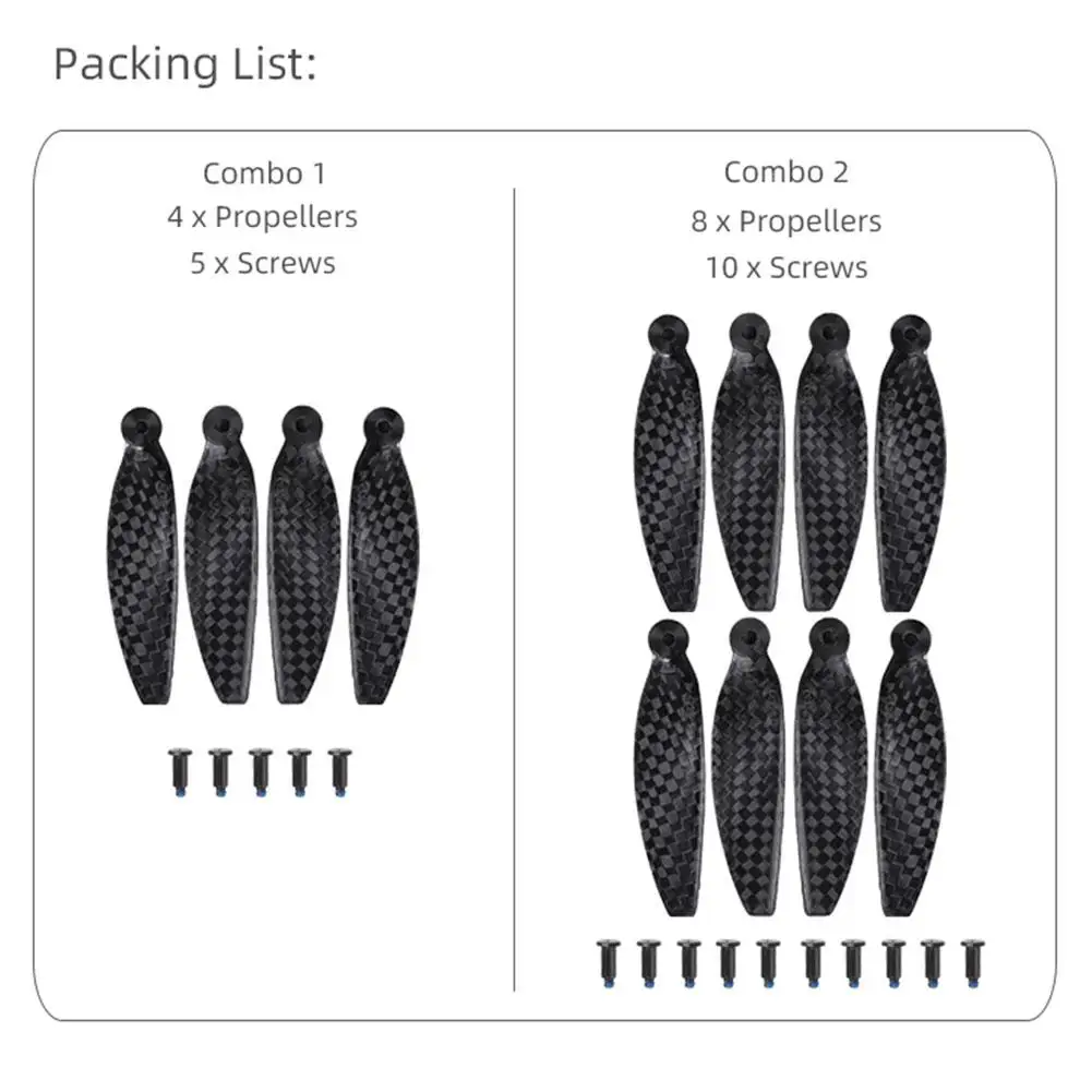 Пропеллеры из углеродного волокна для DJI Mini 4K/Mini SE/Mini 2/Mini 2 SE легкие пропеллеры с