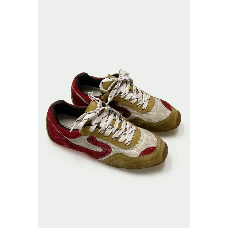 Новые женские туфли Dexun кожаные модные цветные схемы в стиле ретро повседневные