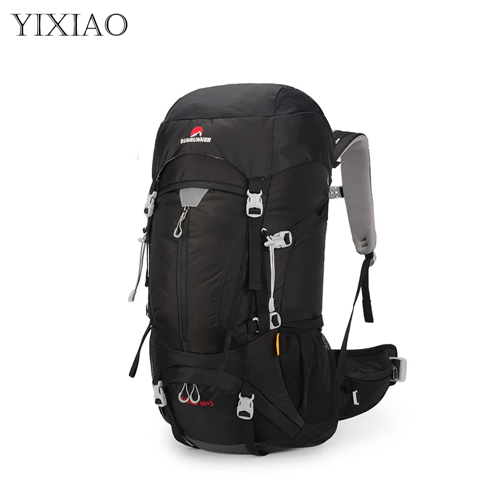 YIXIAO 65L Outdoor Large Capacity Camping Backpacks With Rain Cover Trekking Hiking Rucksack Waterproof Travel Backpack SD0198