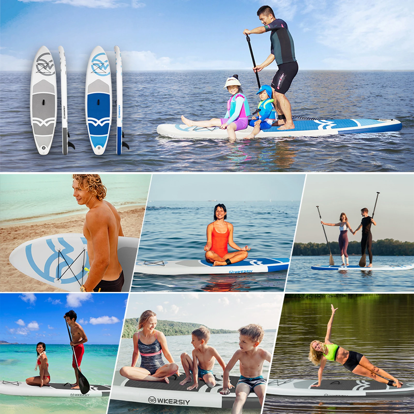 

Inflatable Stand Up Paddle Board Non-Slip for All Skill Levels Surf with Air Pump Carry Bag Leash Boat for Youth & Adult