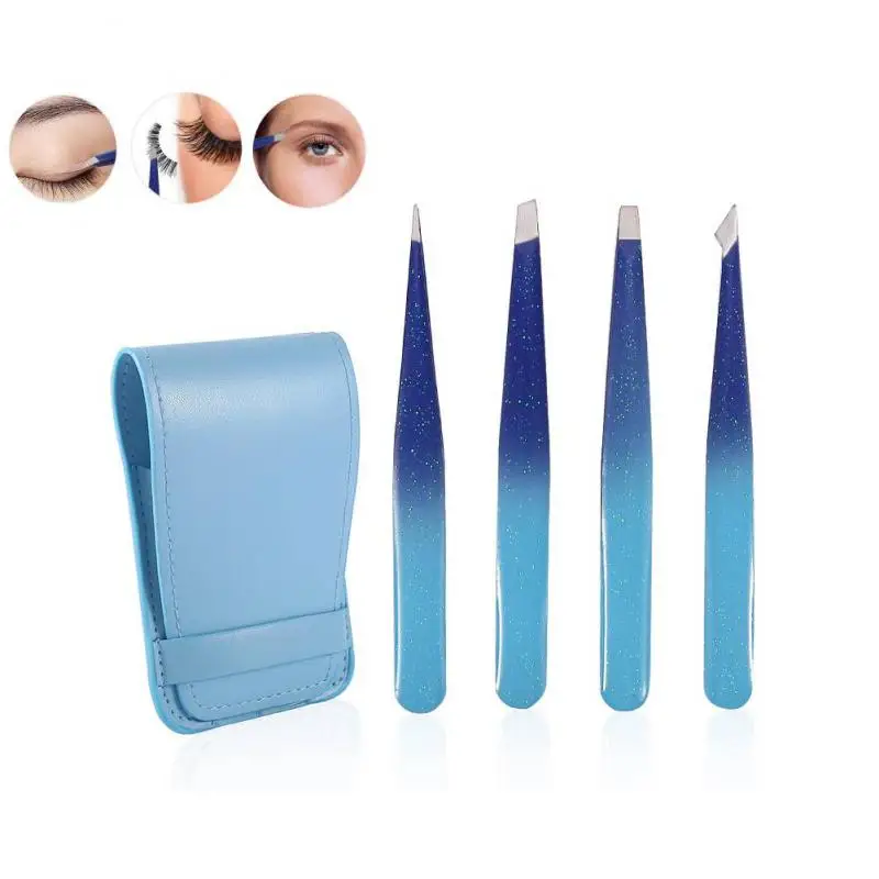 

4/1Pcs/Set Professional Eyebrow Tweezers Eyebrow Hair Removal Clip Makeup Sets Eyelash Extension Eyelash Tweezers Beauty Tool