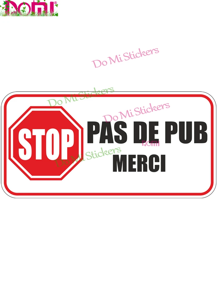 

RuleMylife Stop Pus De Pub Merci In French Warning Car Stickers Decal Anime Cute Car Accessories Decoration Pegatinas Para Coche